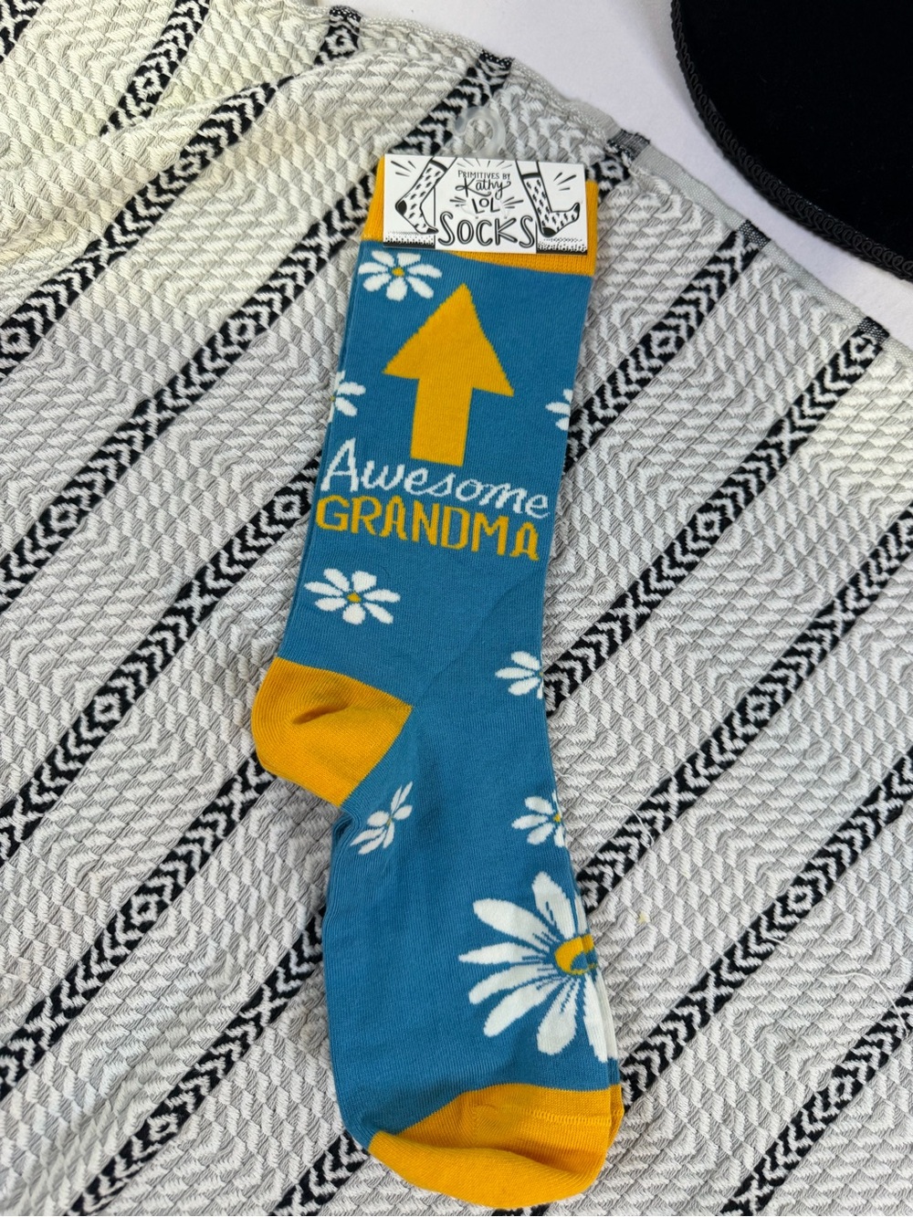 Awesome Grandma Blue & Yellow Novelty Socks
